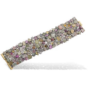 Todd Reed bracelet in sterling silver, Montana sapphires (~247.13ct), and 18k yellow gold